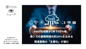 SaaS利用数は2年で95％増。情シスの業務時間の約20％を占める関連業務の「主要化」が進む-情シスの「目」ニュース